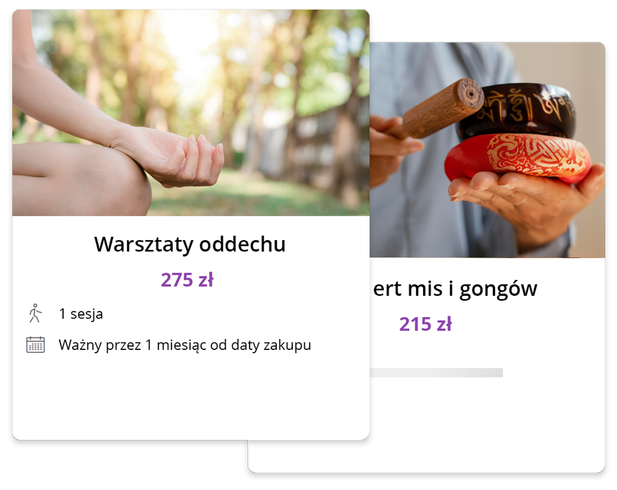 Przykładowa karta cenowa kursu ze zdjęciem, czasem ważności i szczegółami