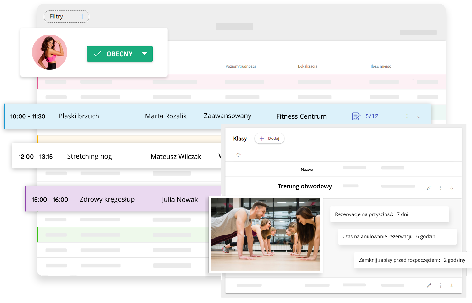 Kompleksowy system zarządzania klubem fitness z rezerwacjami