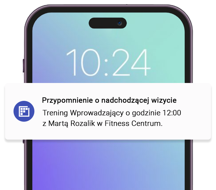Podgląd przypomnień o zajęciach automatycznie wysyłanych do klientów