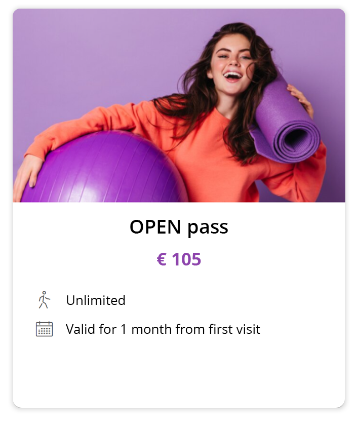 List of passes and single entries with custom pricing and validity configuration