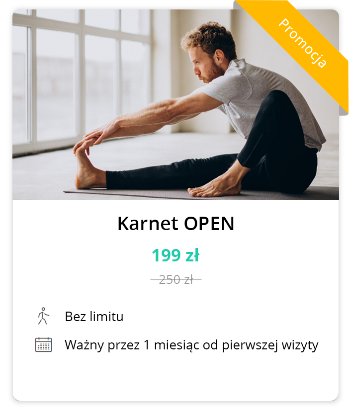 Przykładowy karnet z dodanym własnym zdjęciem, promocyjną ceną i wyróżnieniem