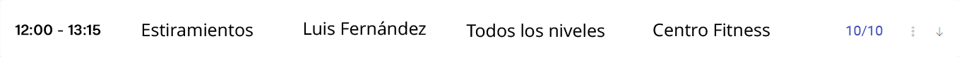 Clase de estiramiento en el calendario de Fitssey